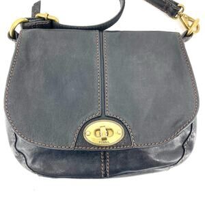 Fossil: black satchel crossbody purse‎ shoulder bag handbag